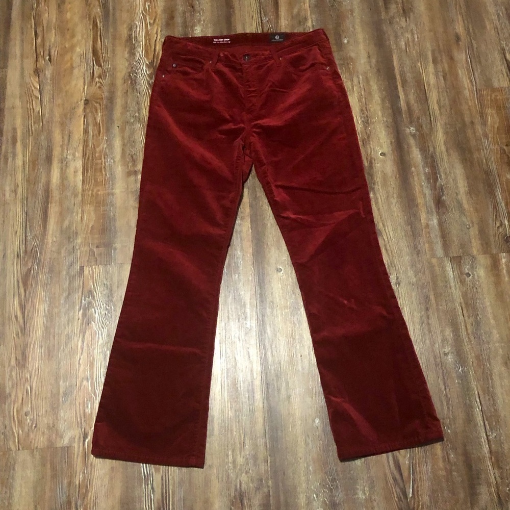AG Adriano Goldschmied Pants Women's 28 The Jodi Crop High Rise Slim Flare Velve